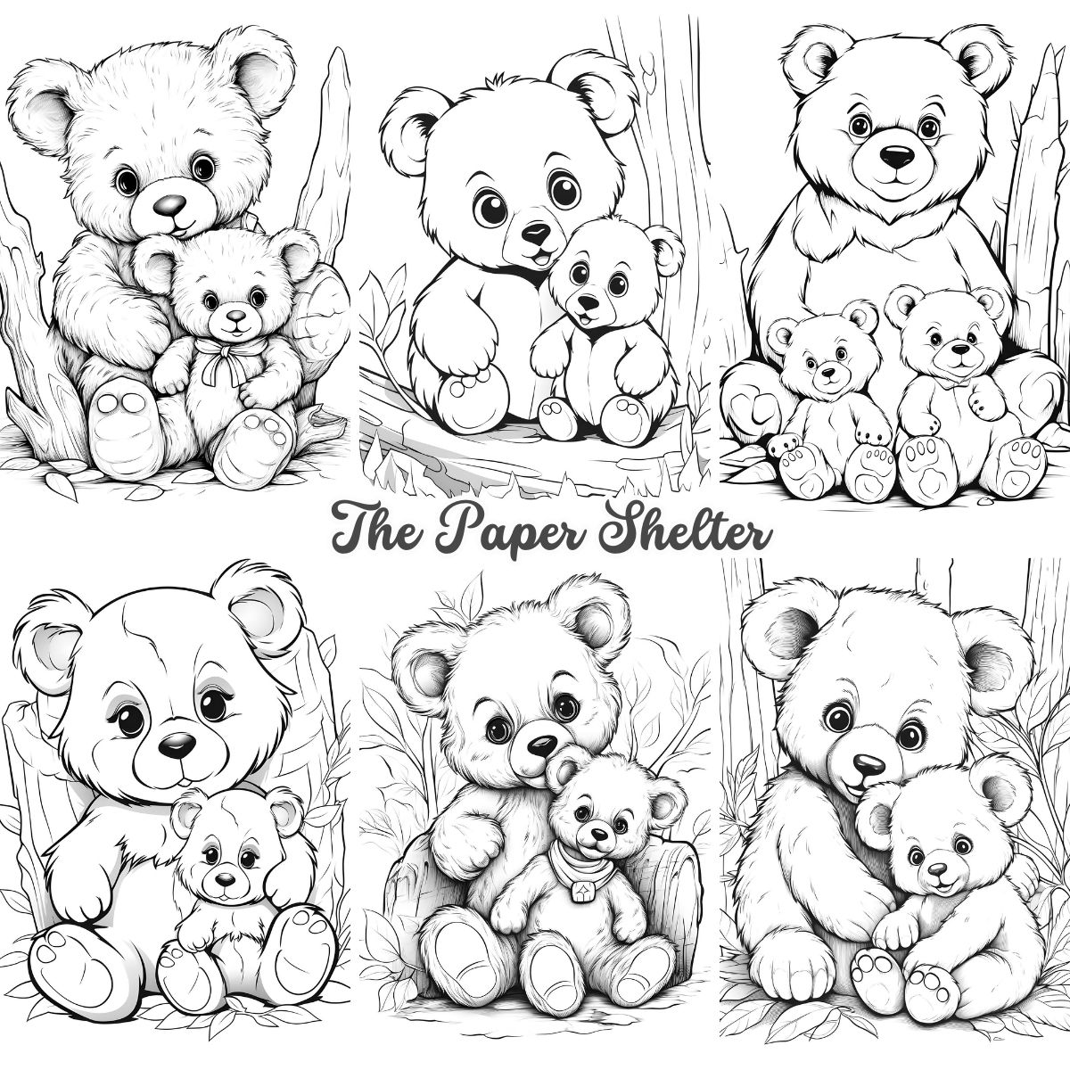 Lovely Bears - Digital Coloring Book - Click Image to Close