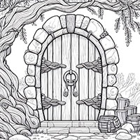 Magic Door - Single JPG Coloring Page