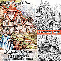 Majestic Cabins - Digital Coloring Book