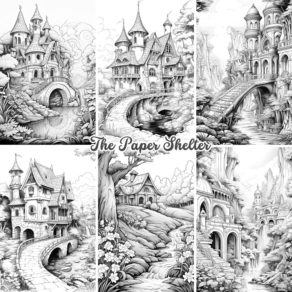 Majestic Cabins - Digital Coloring Book - Click Image to Close