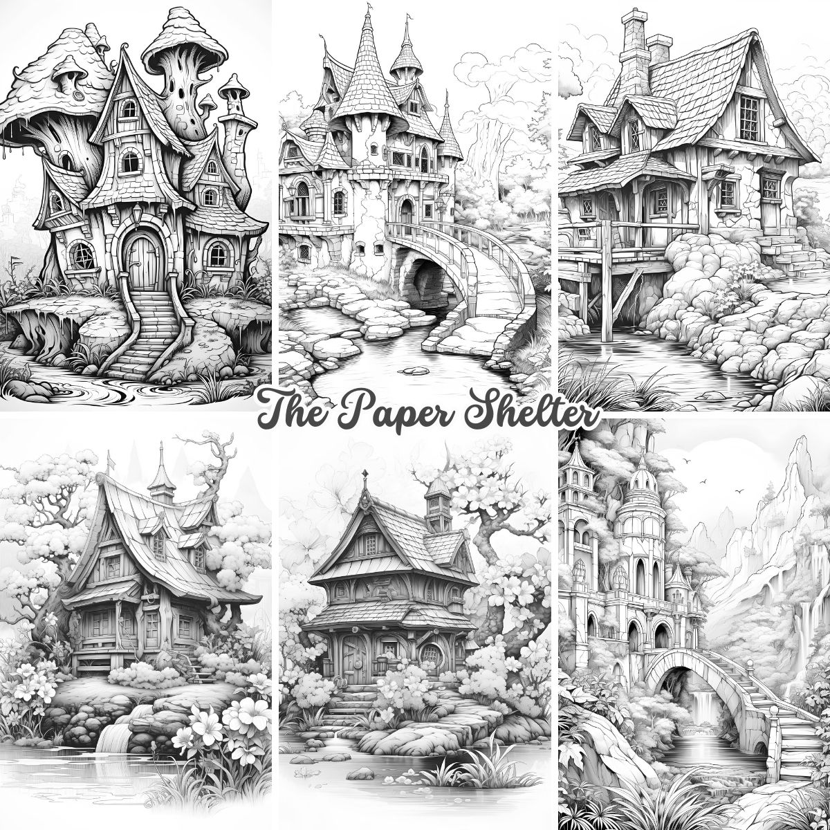 Majestic Cabins - Digital Coloring Book