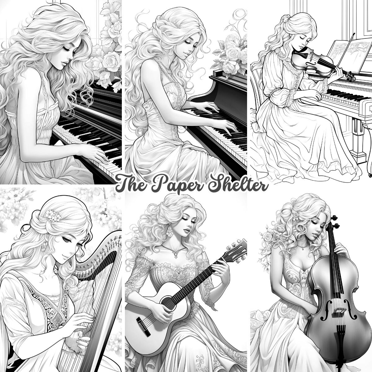 Melody Muses - Digital Coloring Book