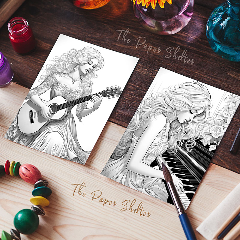 Melody Muses - Digital Coloring Book