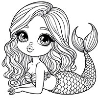 Mermaid's Melody - Single JPG Coloring Page