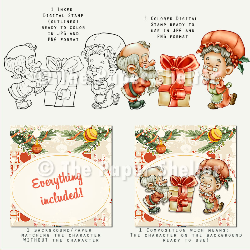 Merry Christmas My Dear - Digital Stamp - Click Image to Close