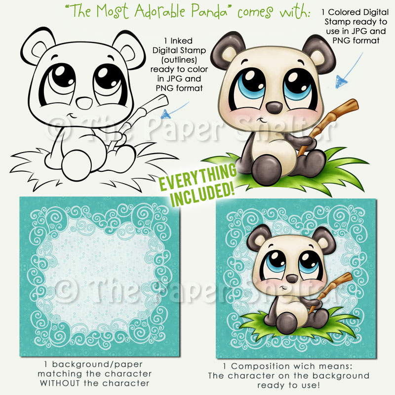 The Most Adorable Panda - Digital Stamp