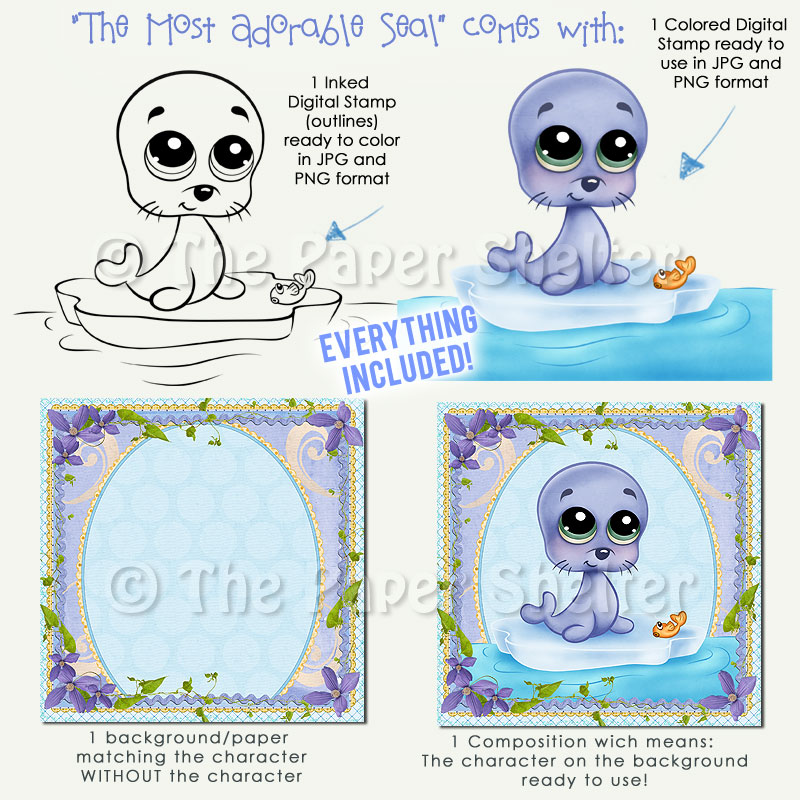 The Most Adorable Seal - Digital Stamp - Click Image to Close