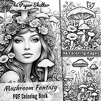 Mushroom Fantasy - Digital Coloring Book