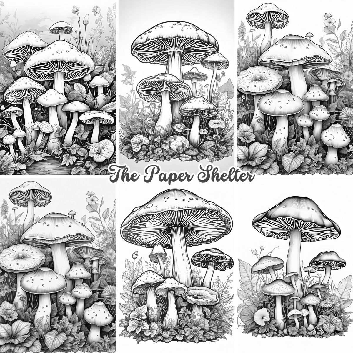 Mushroom Fantasy - Digital Coloring Book