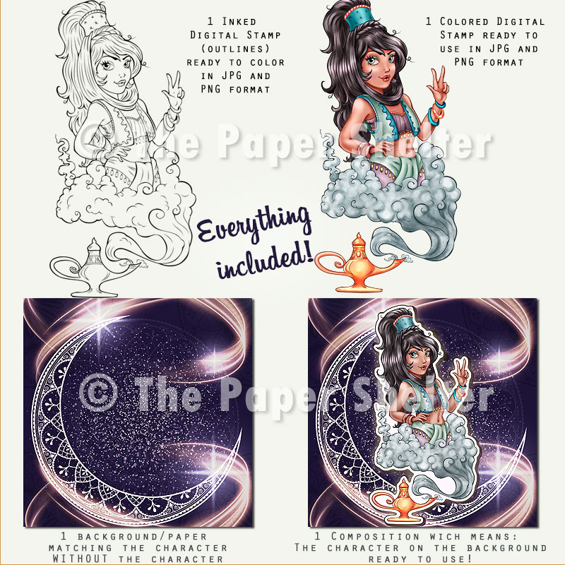 Three Wishes fos KaC - Digital Stamp - Click Image to Close