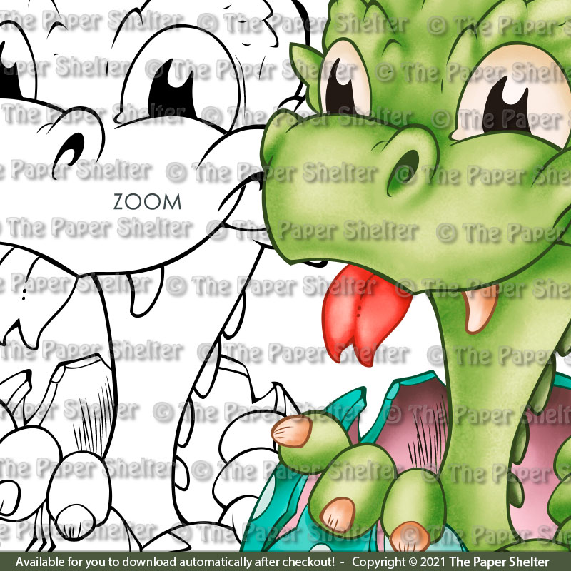 Newborn Baby Dragon - Digital Stamp - Click Image to Close
