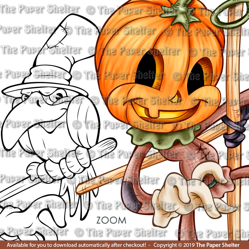Not so scary Scarecow - Digital Stamp - Click Image to Close