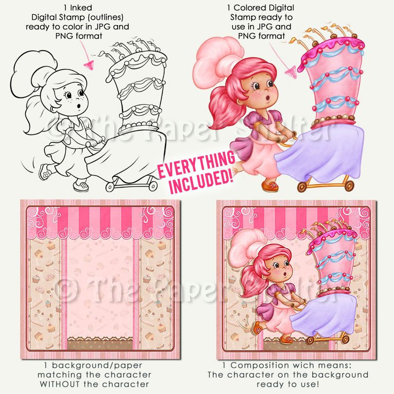 Patissier In Distress - Digital Stamp - Click Image to Close