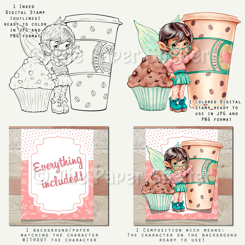 Pixie Caramel Macchiato - Digital Stamp - Click Image to Close