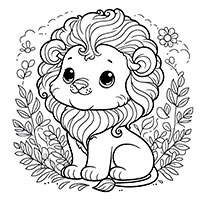 Proud Little Lion - Single JPG Coloring Page