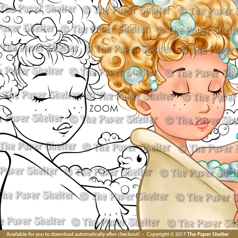 Relaxing Bath - Digital Stamp - Click Image to Close