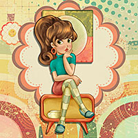 Retro Chic - Digital Stamp - Click Image to Close