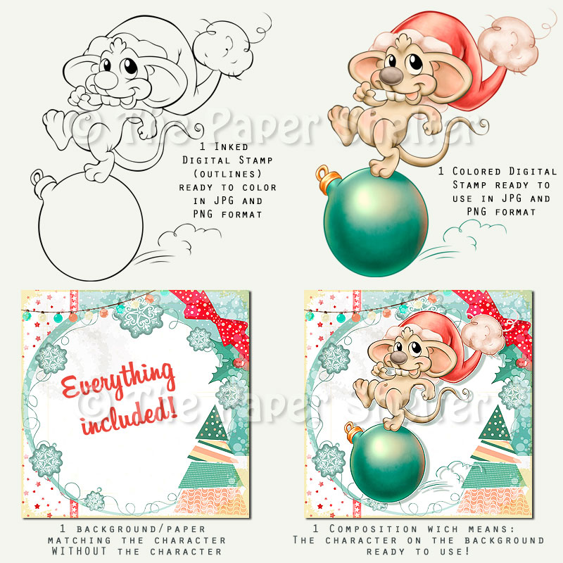 Running for Christmas - Digital Stamp - Click Image to Close