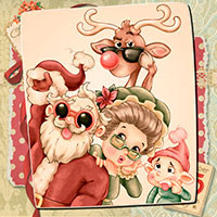 Santa's Family Selfie - Digital Stamp - Click Image to Close