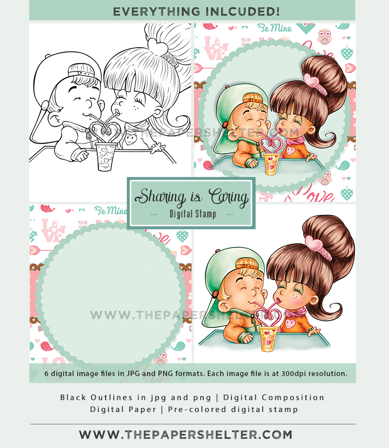 Sharing is Caring - Digital Stamp - Click Image to Close