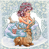 Snow Maiden - Digital Stamp