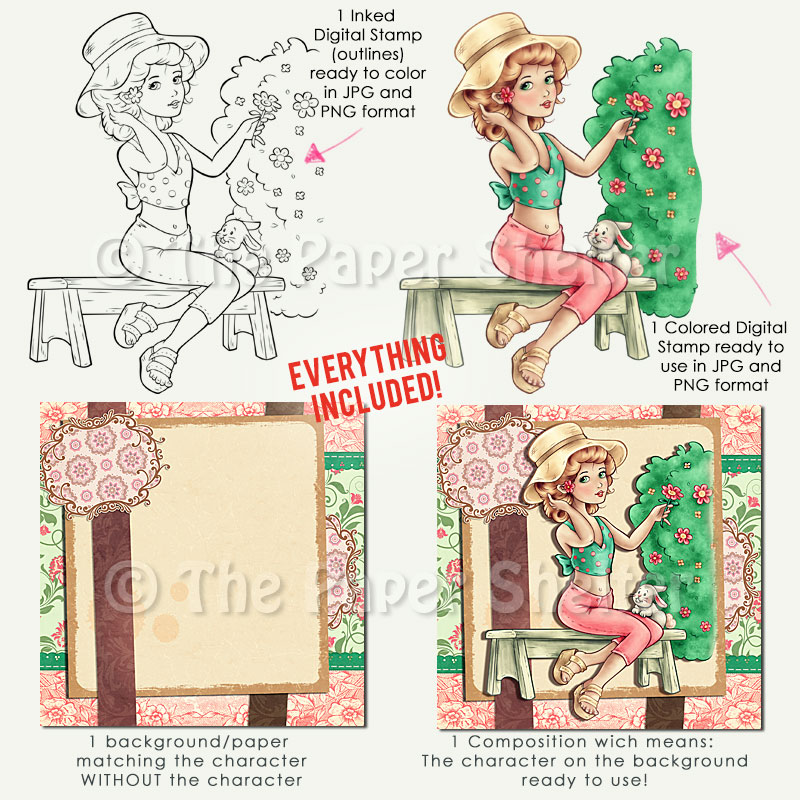 Spring Attitude! - Digital Stamp - Click Image to Close