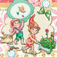 Spring Elves - DIgital Stamp - Click Image to Close