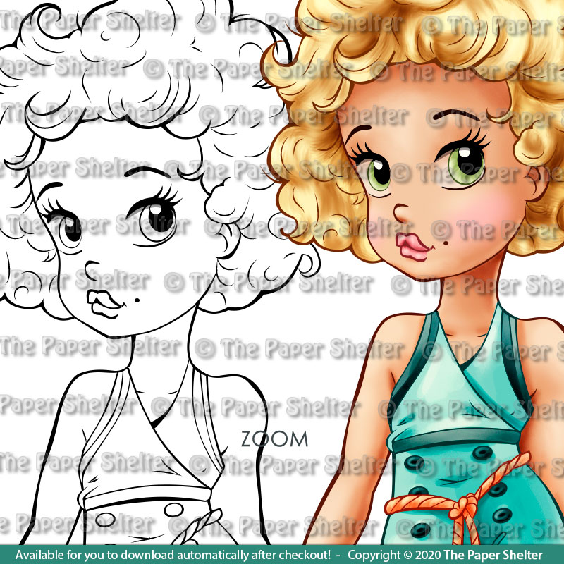 Stylish at the Beach - Digital Stamp - Click Image to Close