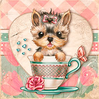 Teacup Yorkie - Digital Stamp