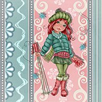 The Beautiful Skier - Digital Stamp