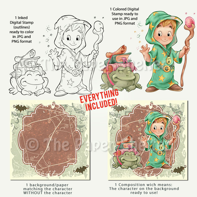 The Cutest Wizard - Digital Stamp - Click Image to Close