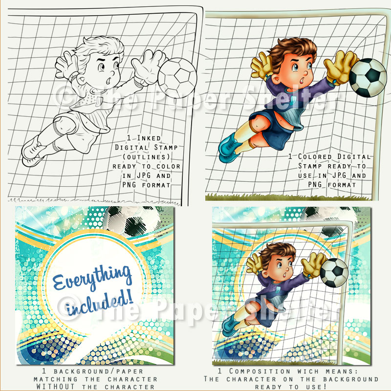 The Goalkeeper - Digital Stamp - Click Image to Close