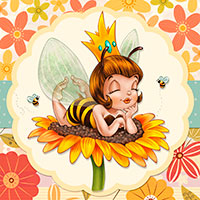 The Queen Bee - Digital Stamp