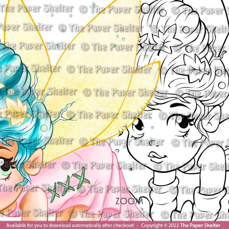 The Snowflake Fairy - Digital Stamp - Click Image to Close