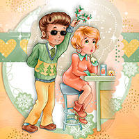 Any Trick For A Christmas Kiss - Digital Stamp