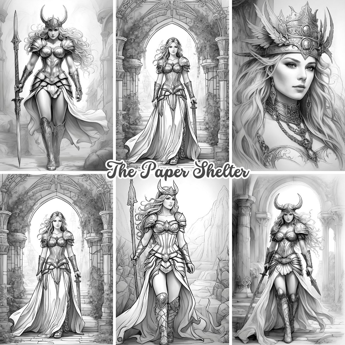 Valhalla Princess - Digital Coloring Book - Click Image to Close