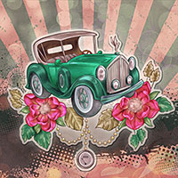 Vintage Car - Digital Stamp