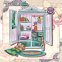 Vintage Closet - Digital Stamp