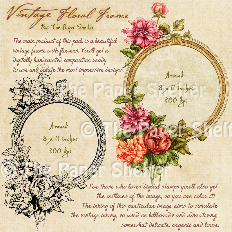 Vintage Floral Frame - Click Image to Close