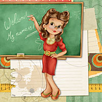 Vintage Teacher - Digital Stamp - Click Image to Close