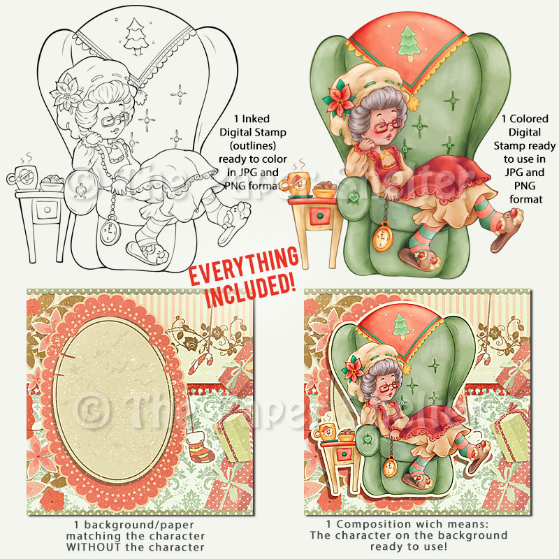 Waiting for Santa Too - Digital Stamp - Click Image to Close