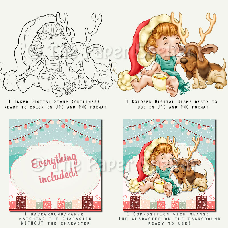 We Are Santa And Rudolph - Digital Stamp - Click Image to Close