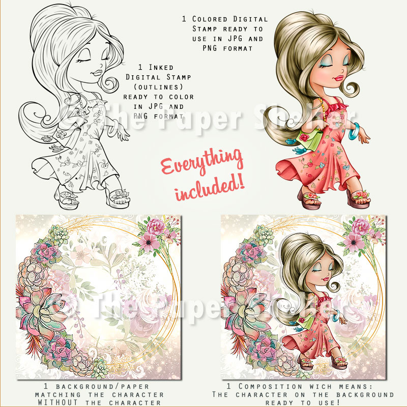 Wearing Spring - Digital Stamp - Click Image to Close