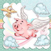 When Pigs Fly - Digital Stamp - Click Image to Close