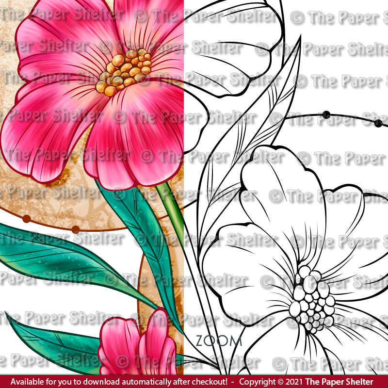 Wild Rose - Digital Stamp - Click Image to Close