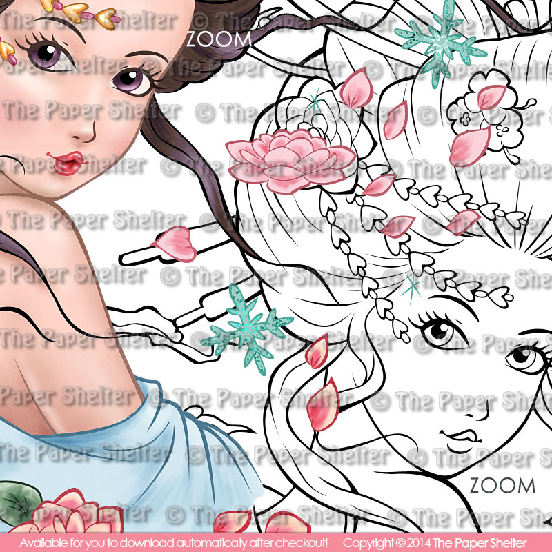 Winter Blossom - Digital Stamp - Click Image to Close