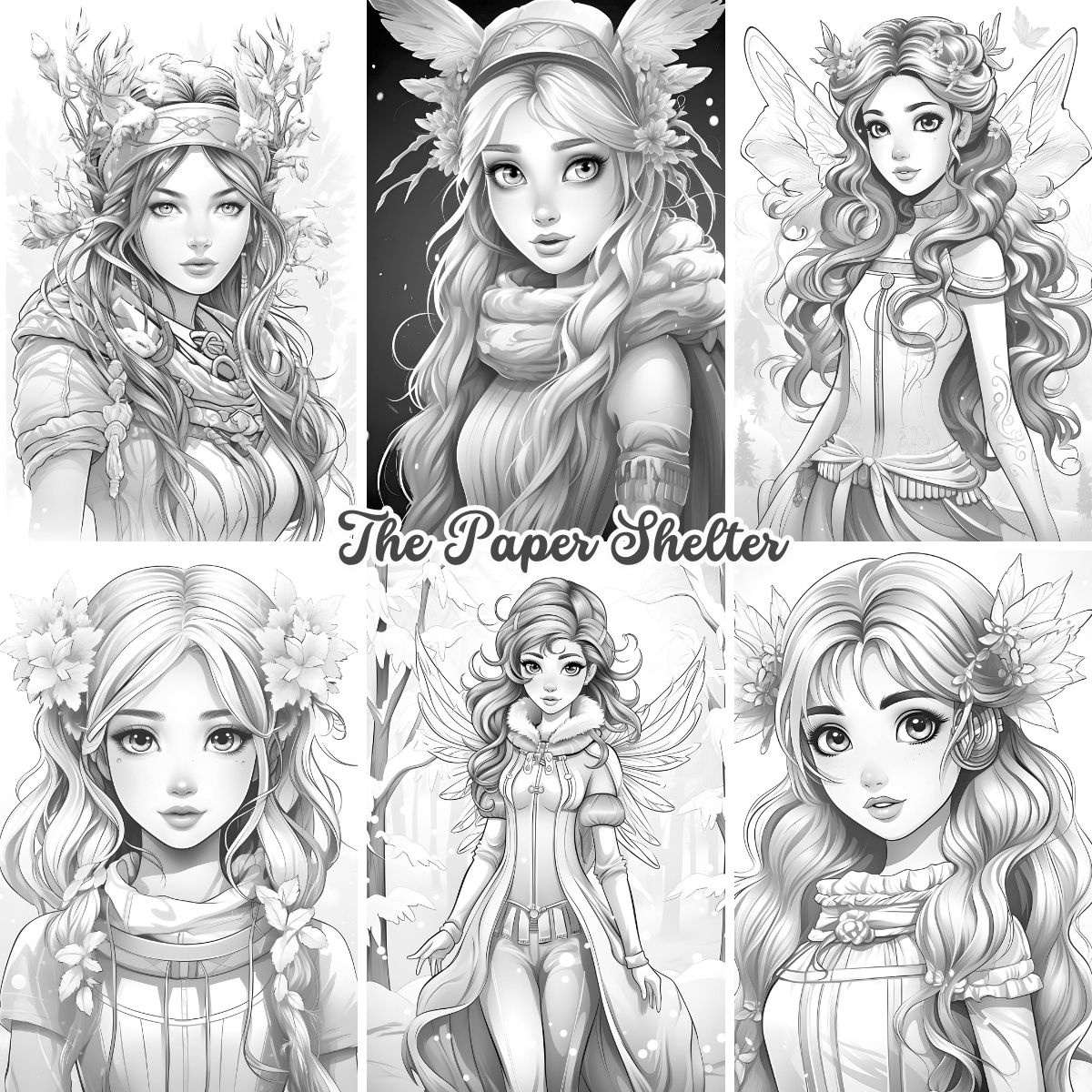 Winter Fantasy - Digital Coloring Book - Click Image to Close