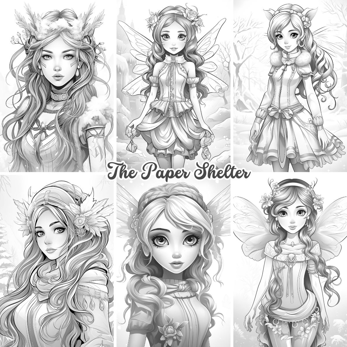 Winter Fantasy - Digital Coloring Book - Click Image to Close