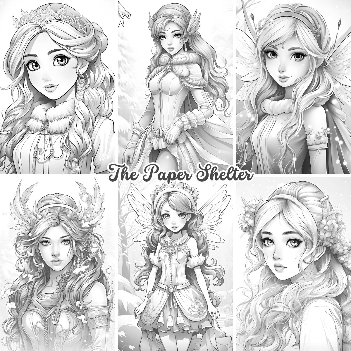 Winter Fantasy - Digital Coloring Book - Click Image to Close