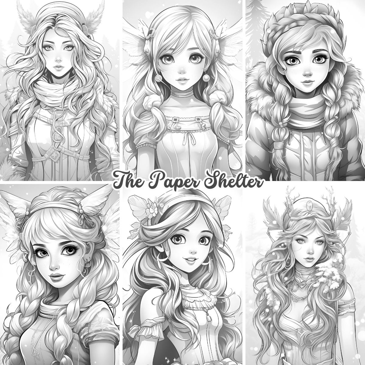 Winter Fantasy - Digital Coloring Book - Click Image to Close